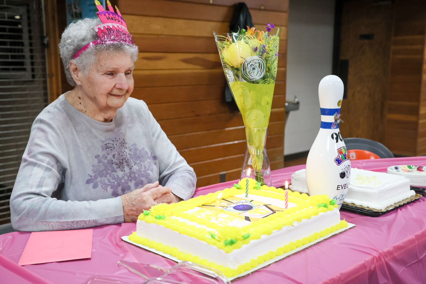 Evelyn Ostrom is 90 and plays regularly with Tuesday AM Koffee Klatch